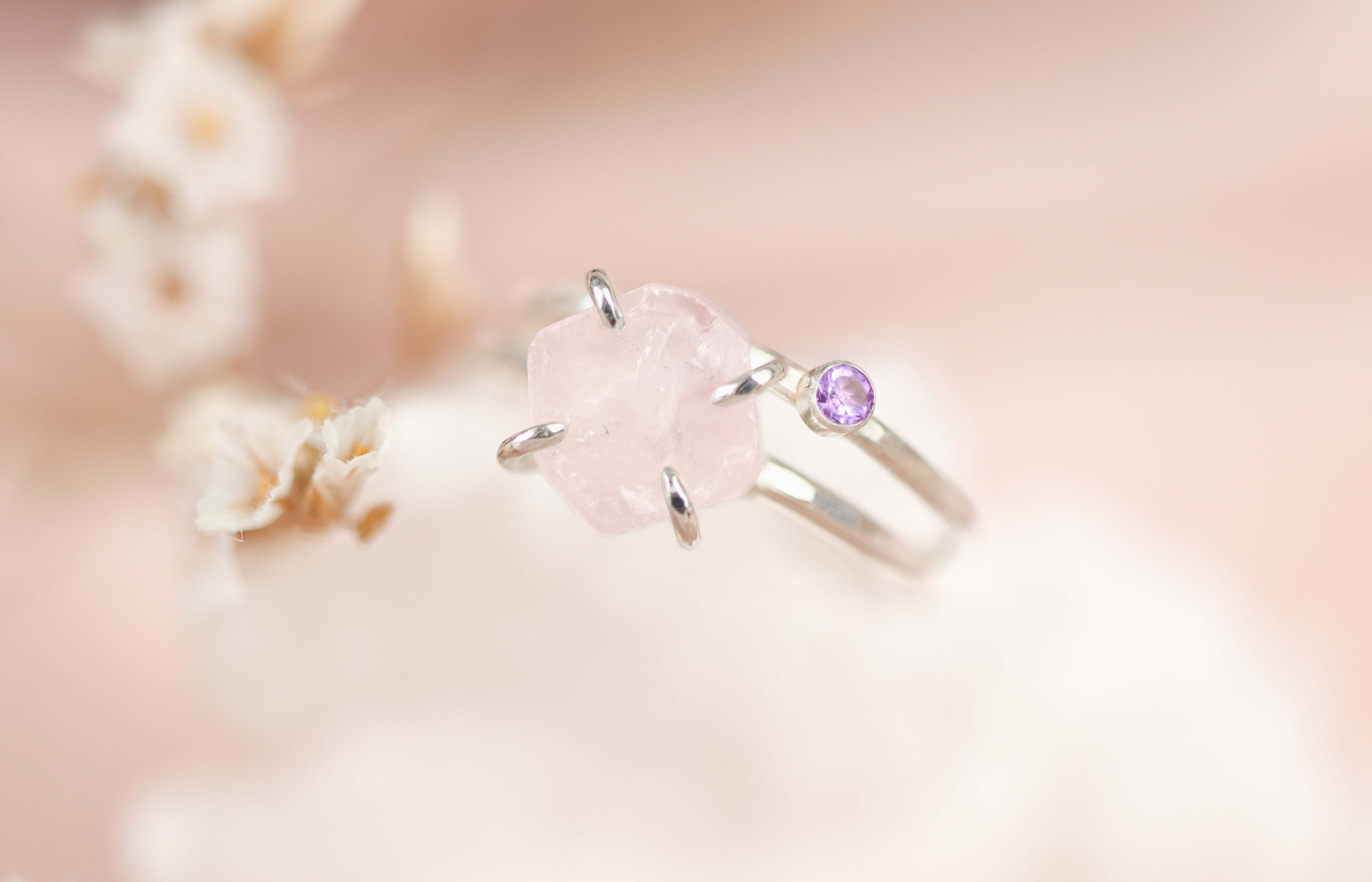 Edelstenen voor positiviteit (Rozekwarts x Amethist)
