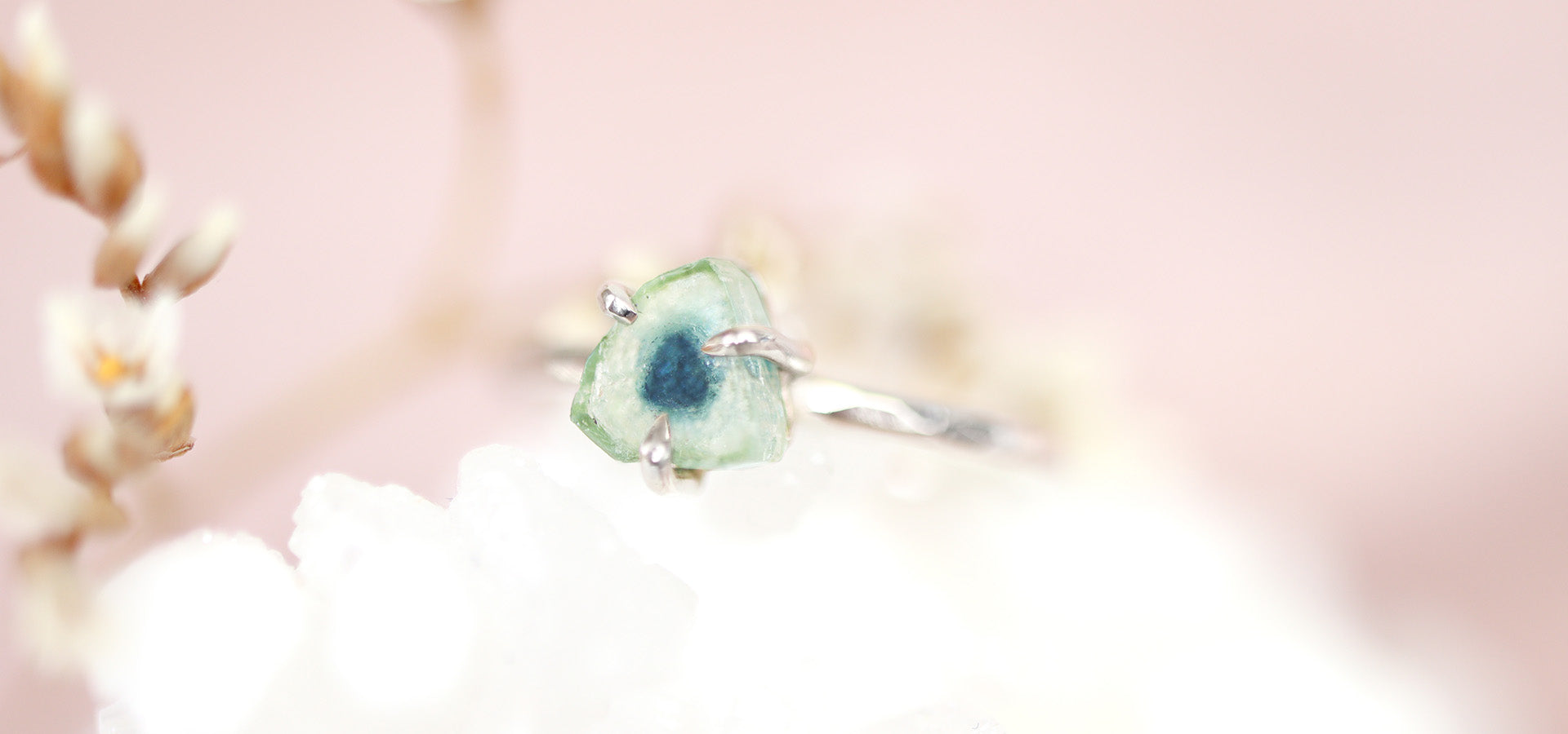 Watermeloen toermalijn, lente sieraden