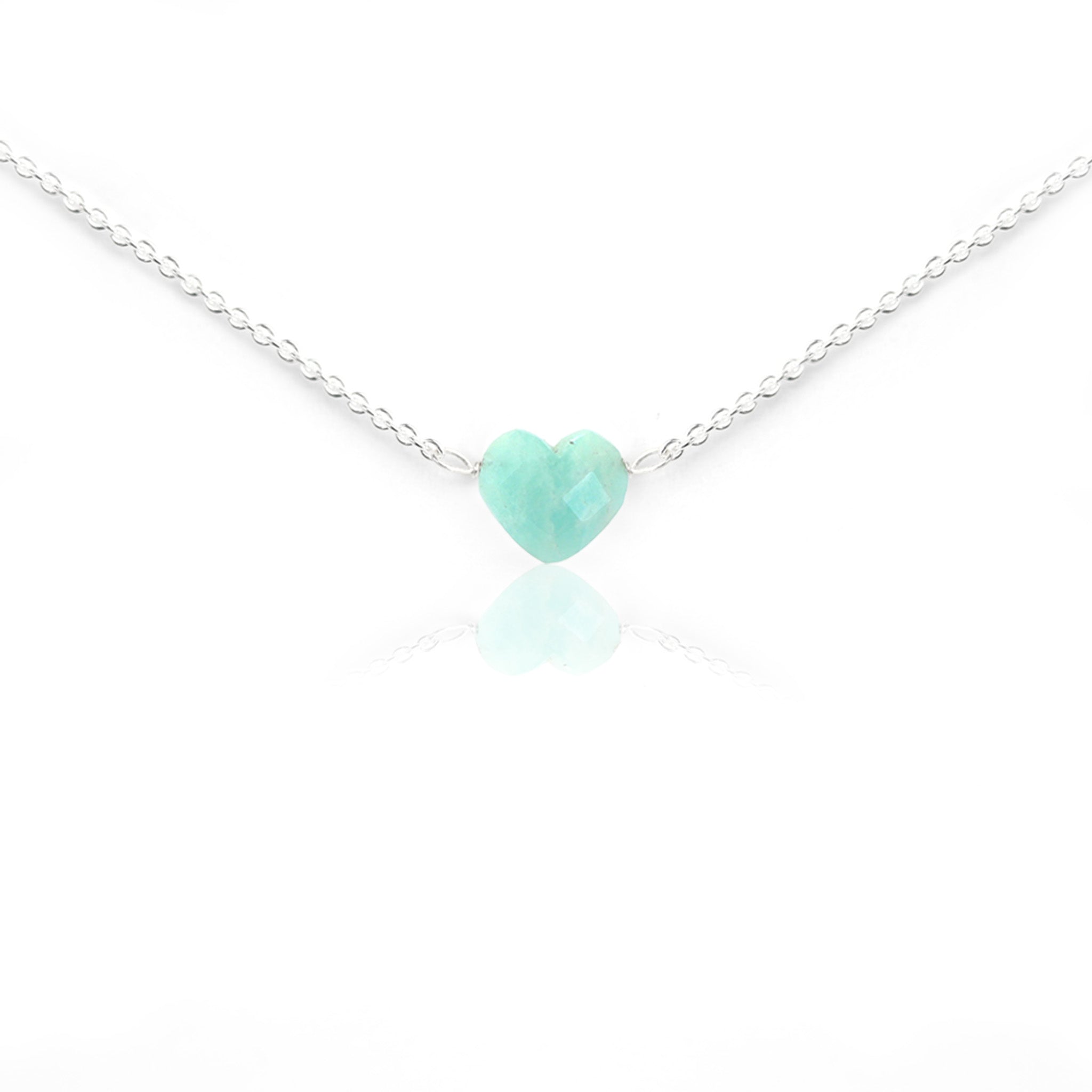 Amazoniet hart ketting