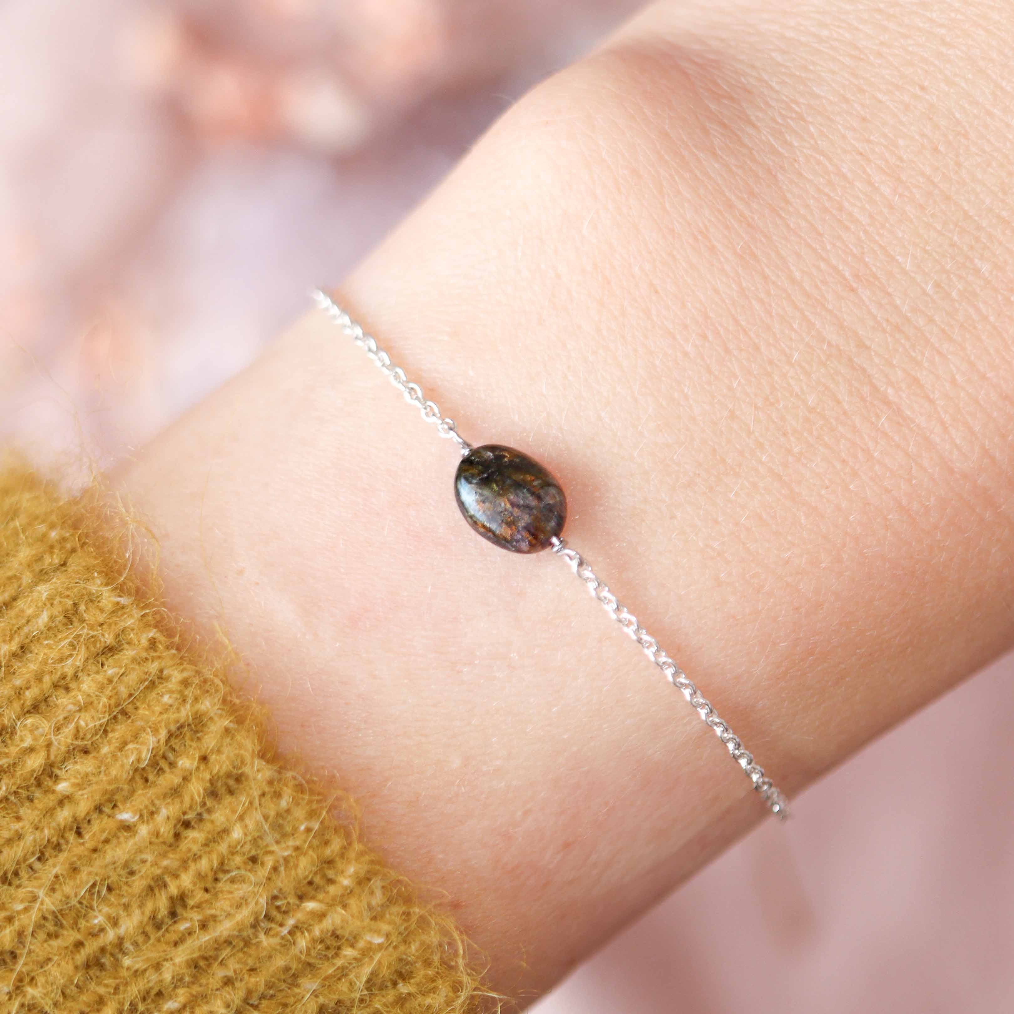 Zwarte Toermalijn armband zilver