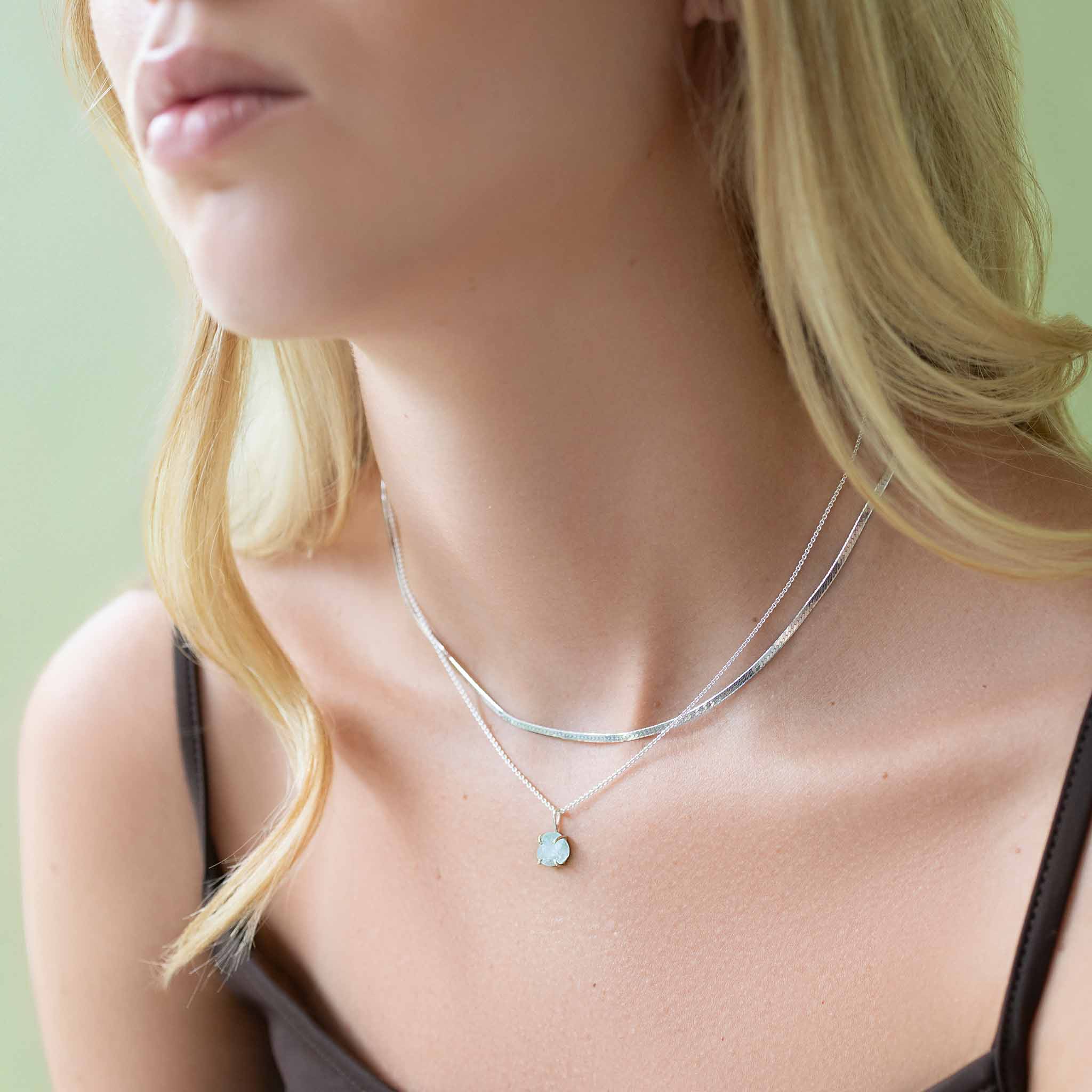 Aquamarijn Hanger Ketting