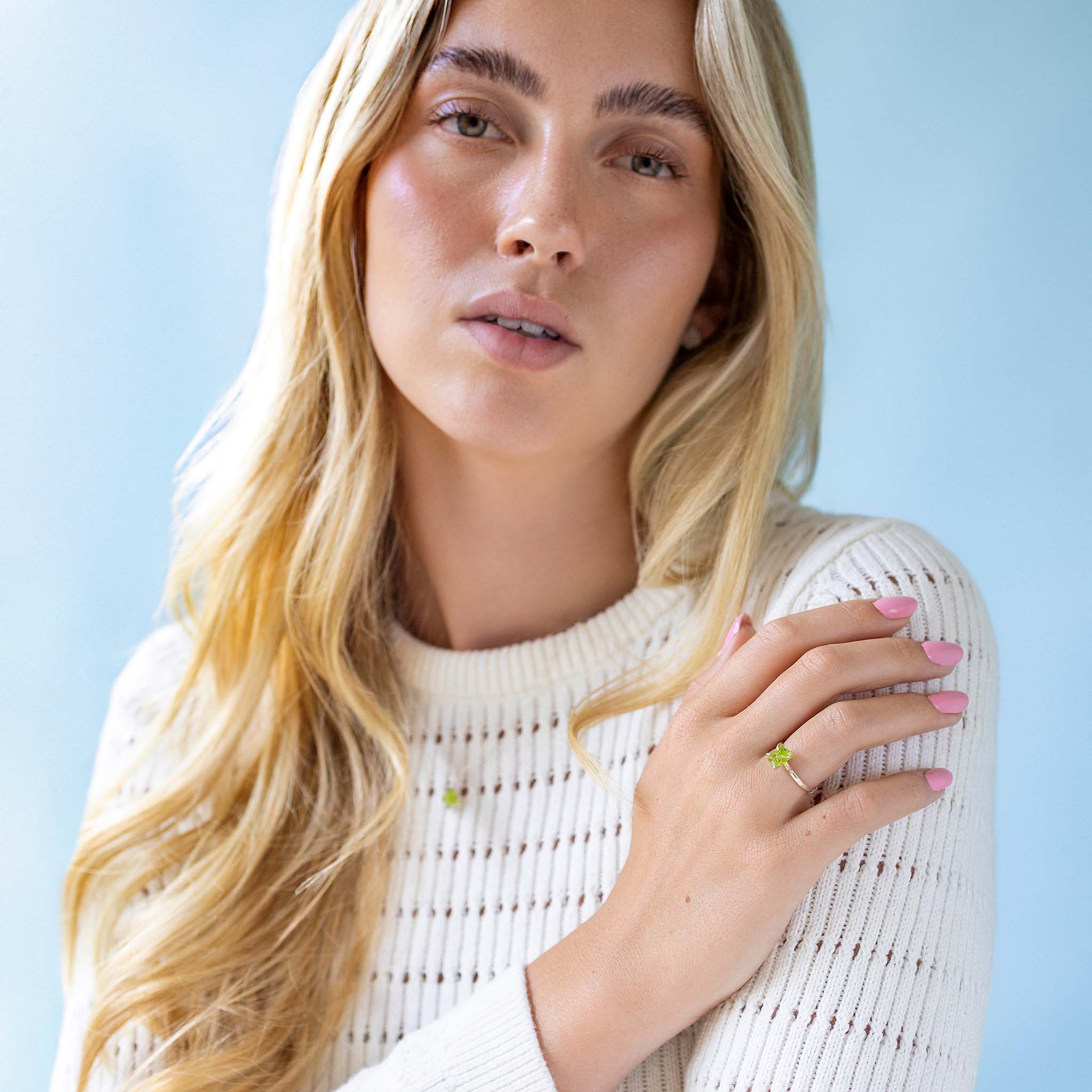 Peridoot Ruw Ring zilver