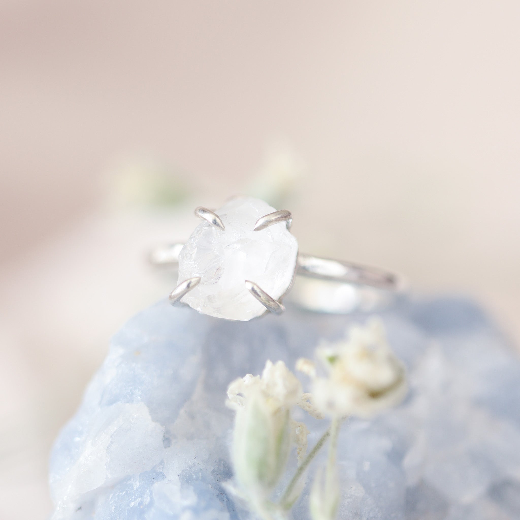 Bergkristal Ruw Ring