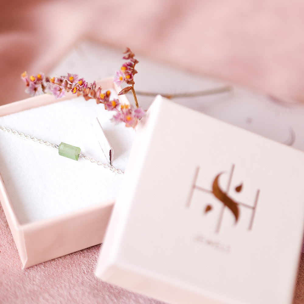 Lichtgroene ruwe Toermalijn armband