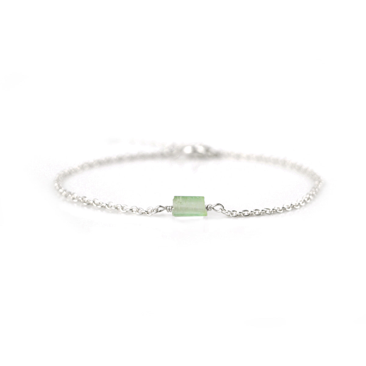 Lichtgroene ruwe Toermalijn armband