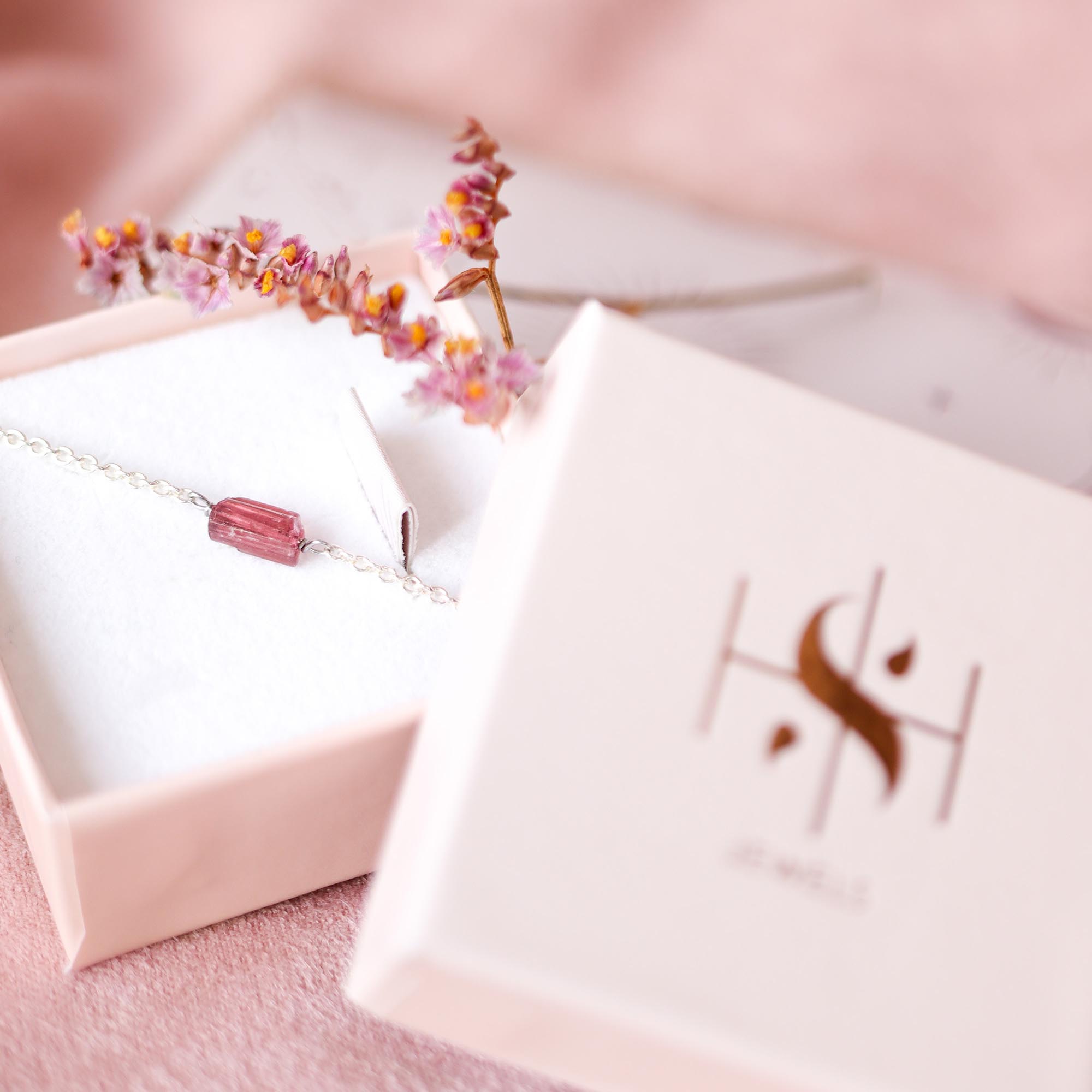 Toermalijn Roze Ruw Armband