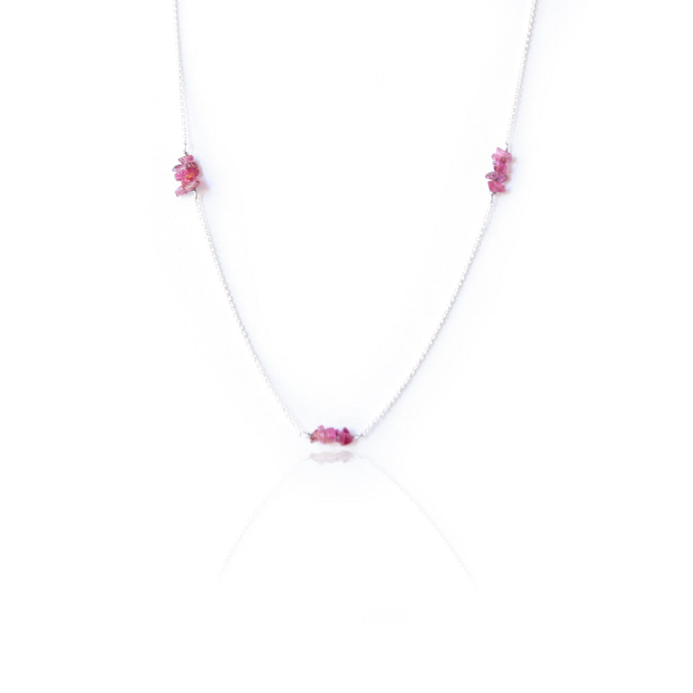 Roze toermalijn ketting
