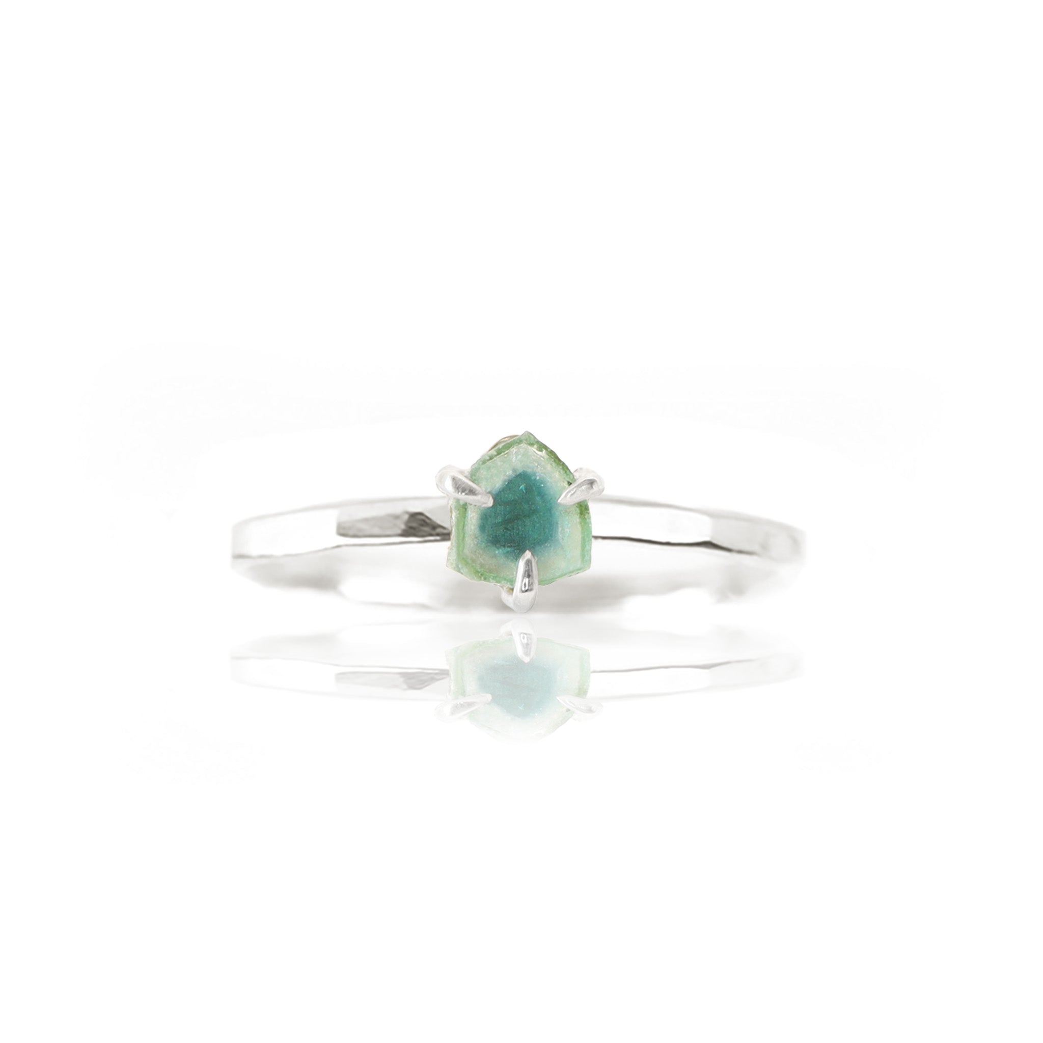 Watermeloen Toermalijn Groen blauw Ring