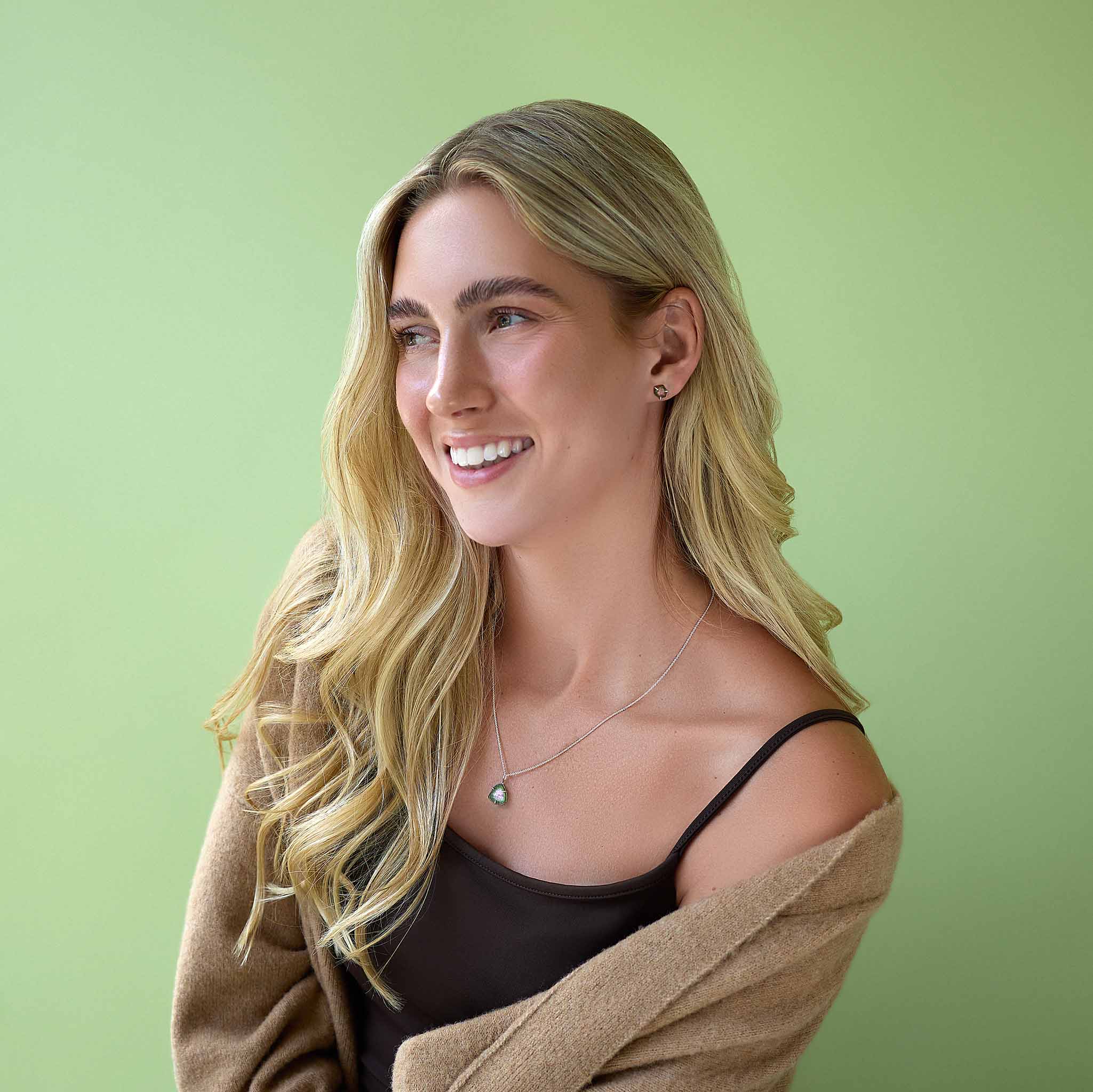 Watermeloen Toermalijn d. groen roze ketting