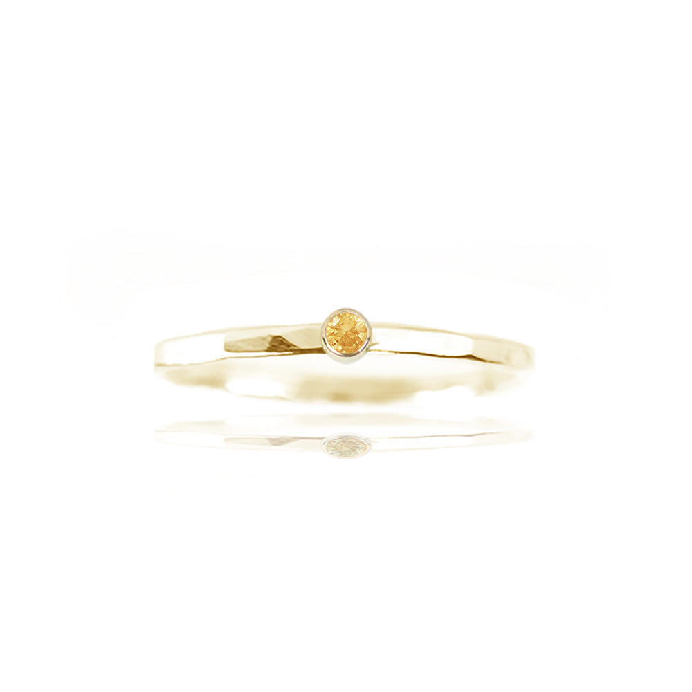 Citrien 2mm 14kt goud ring