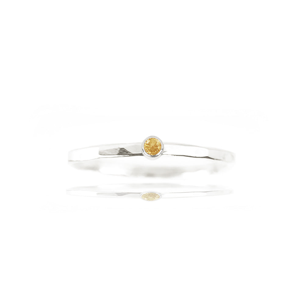 Citrien ring zilver, geboortesteen ring november