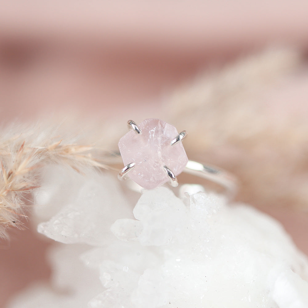 Rozekwarts ruw ring, ring van de liefde