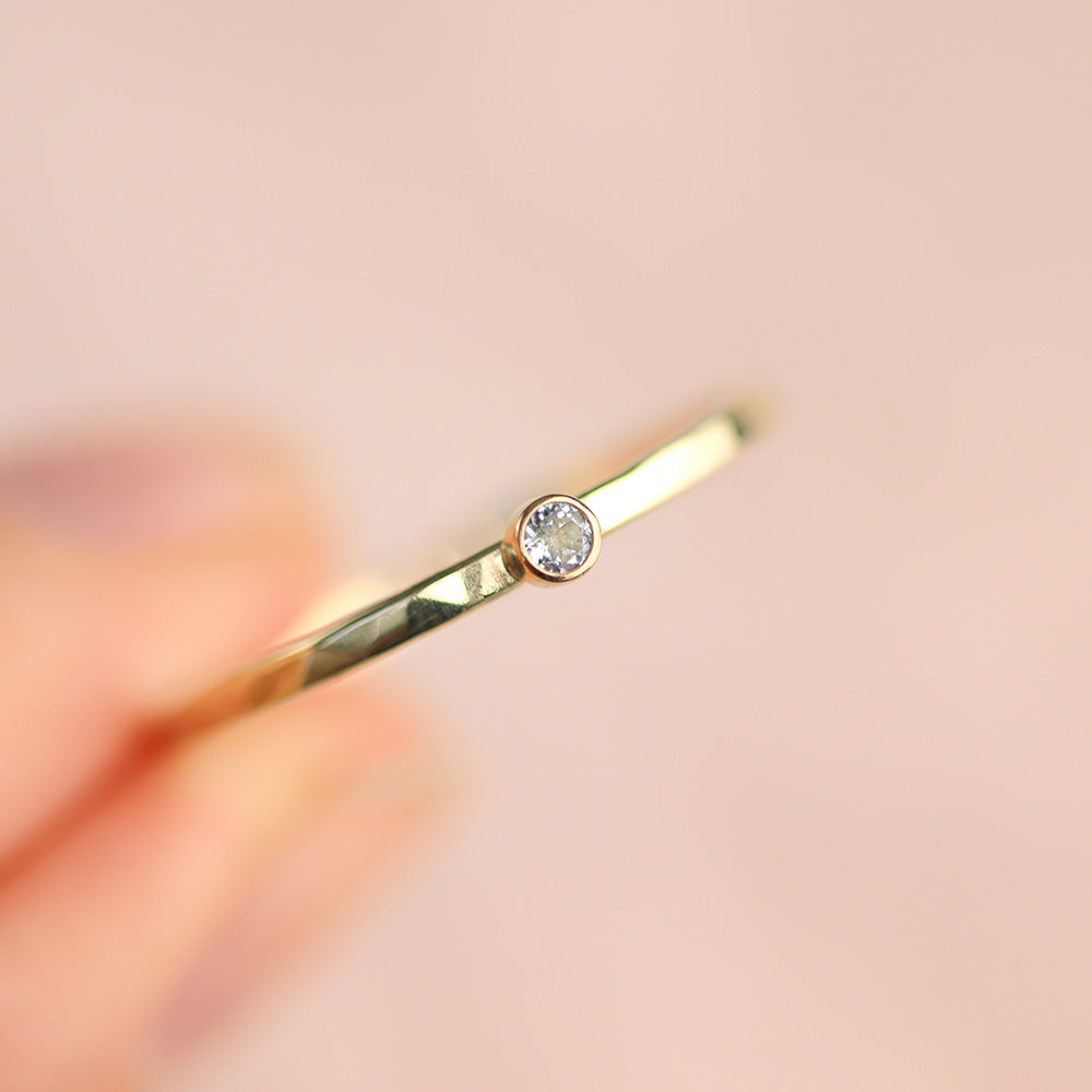 Aquamarijn ring blauw 14kt goud