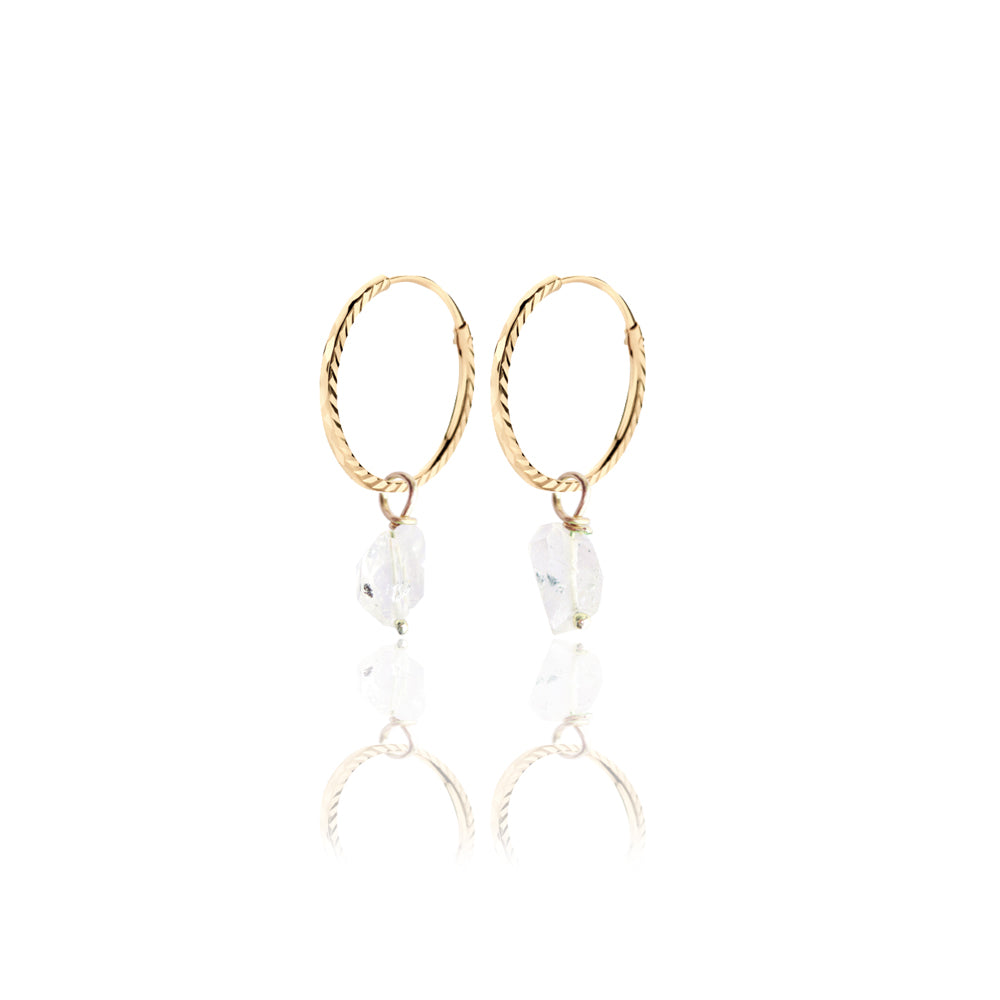 Herkimer Diamant Oorringen 14kt goud