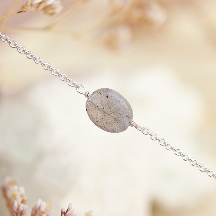 Labradoriet armband zilver