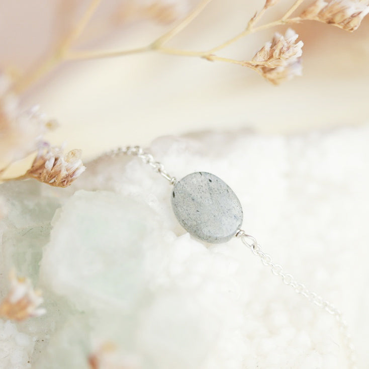 Labradoriet armband zilver