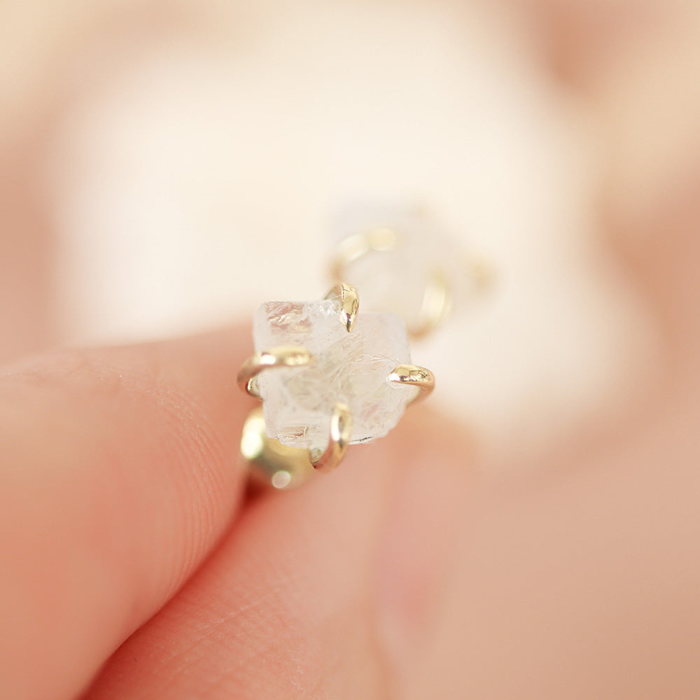 Maansteen oorbellen 14kt goud