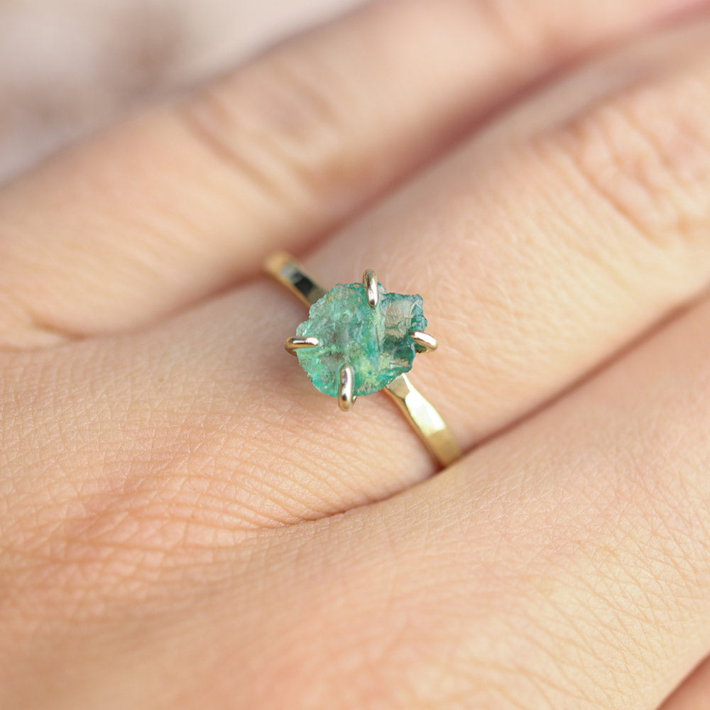 Smaragd ring goud - geboortesteen mei