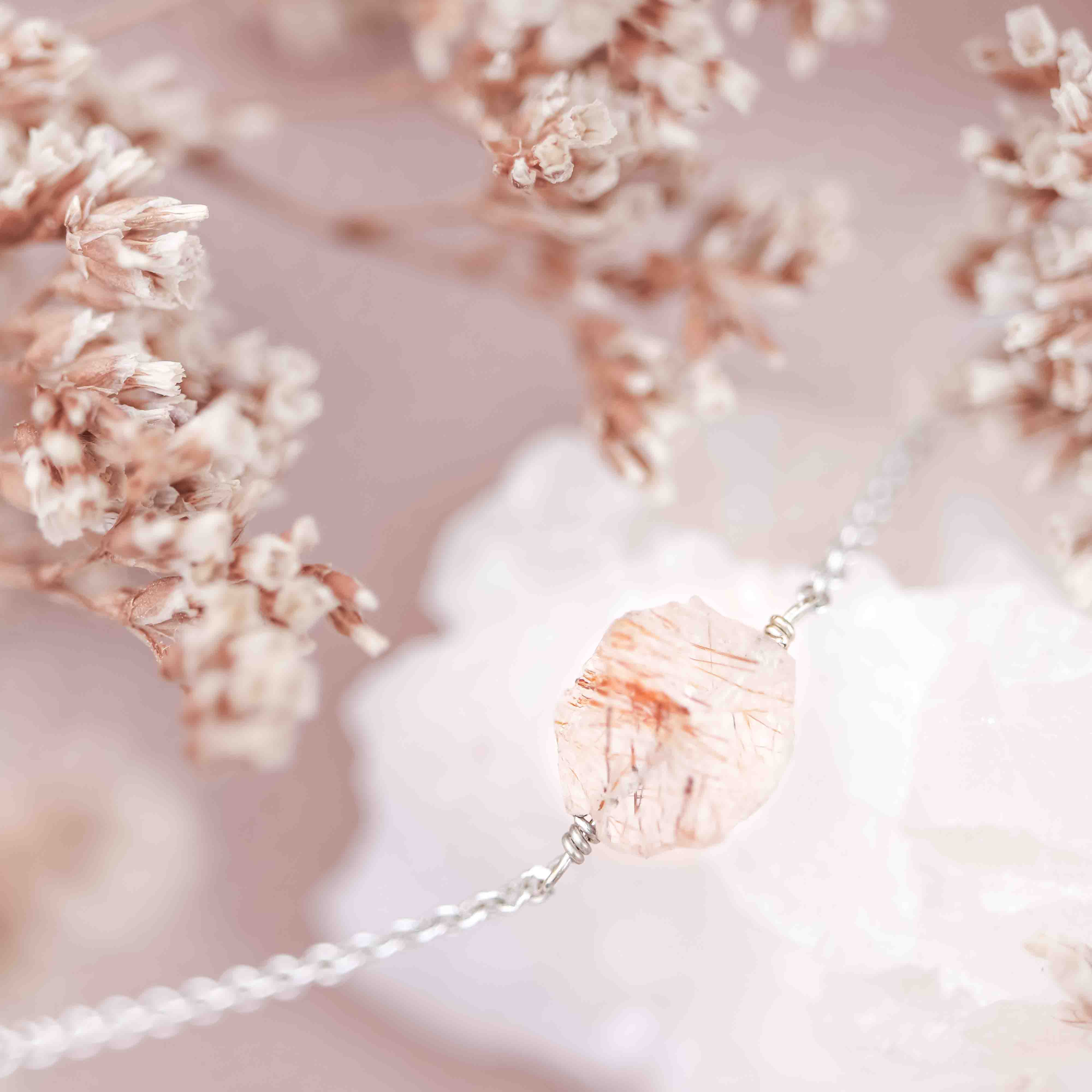 Rutielkwarts koper naalden armband zilver