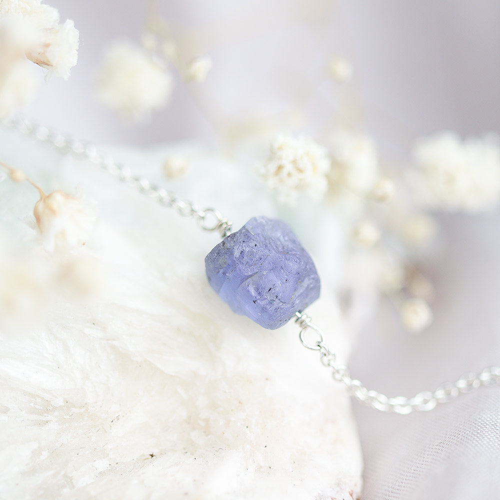 ruwe tanzaniet edelsteen armband