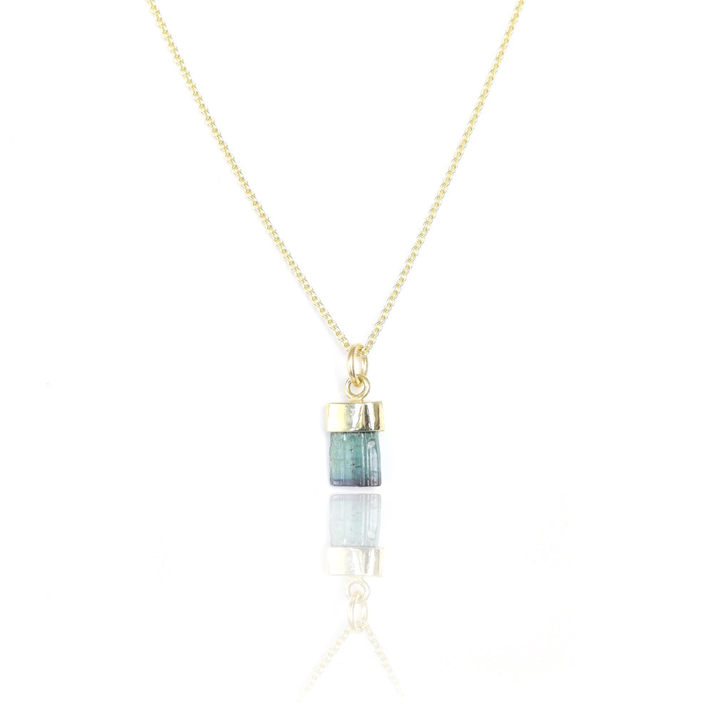 Toermalijn ketting groen 14 kt goud