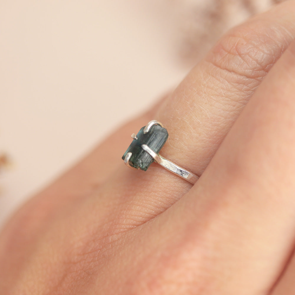 Toermalijn ring blauw groen