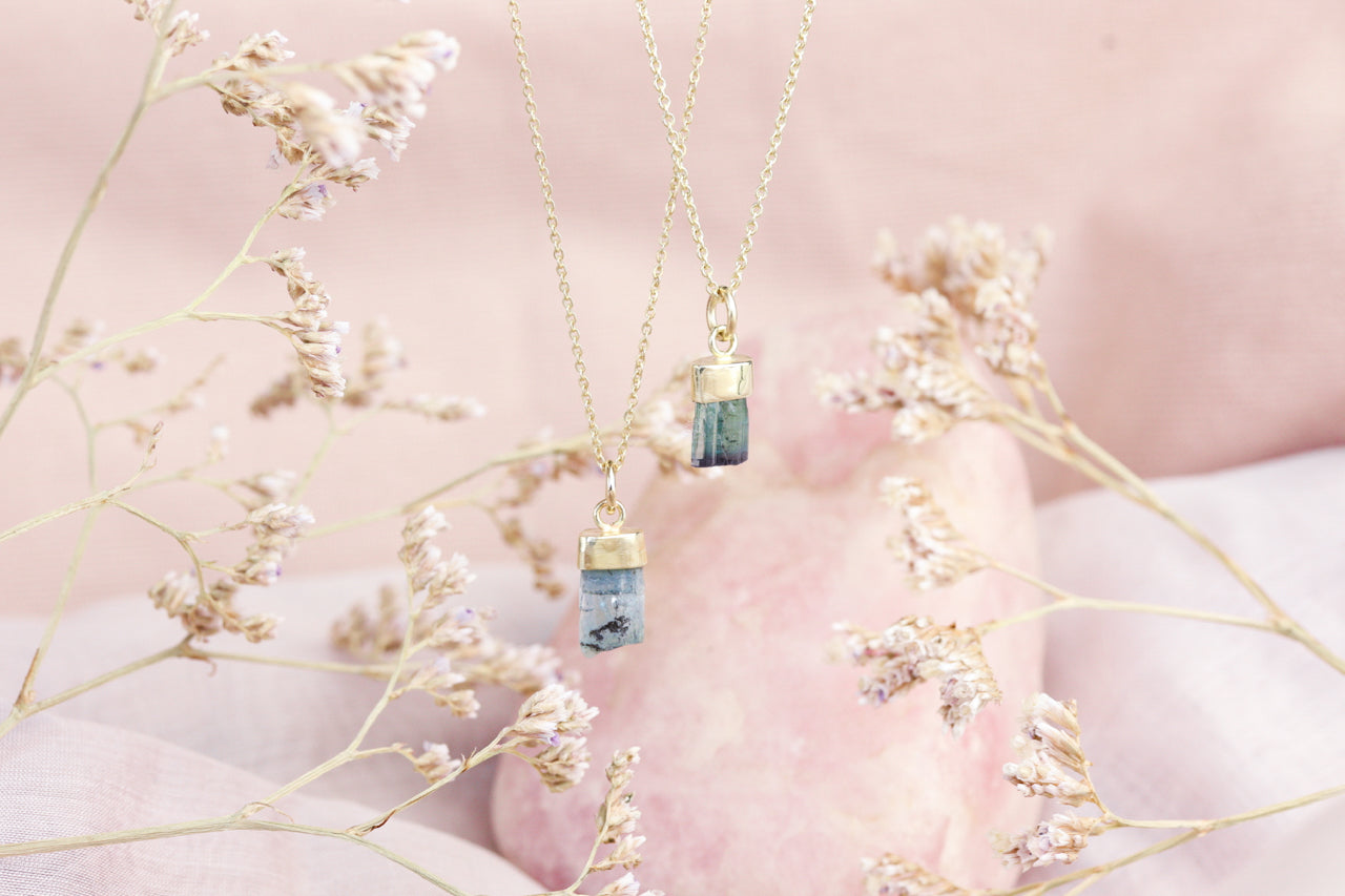 Toermalijn hanger 14kt goud