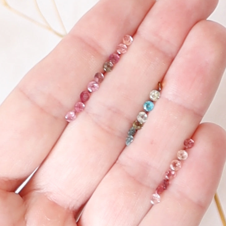 Toermalijn 3 mm zilver ring - geboortesteen oktober