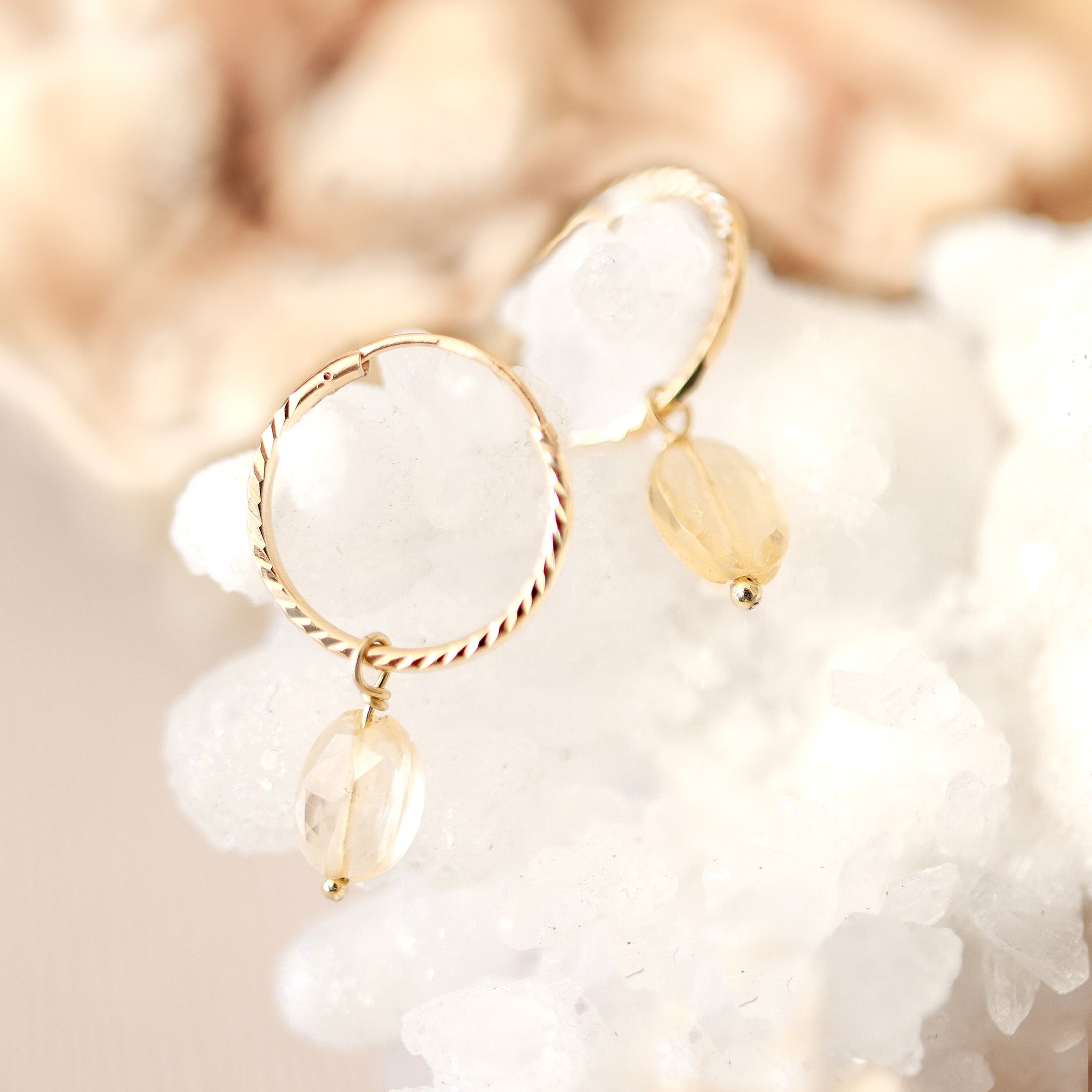 Citrien Ruw Oorbellen