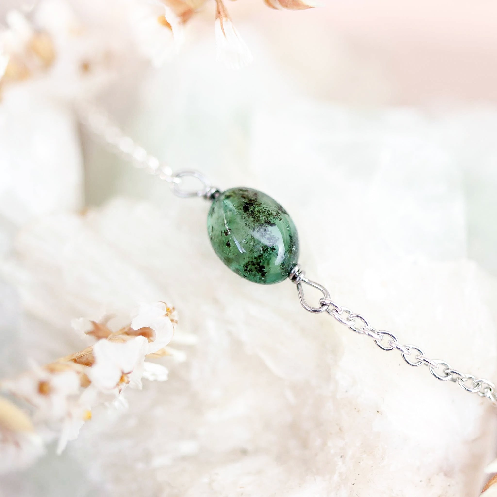 Smaragd ovaal Armband zilver