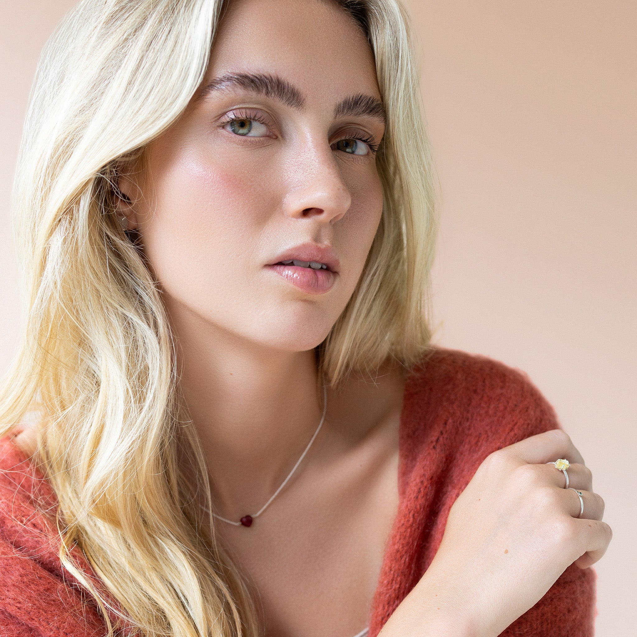 Ruwe Citrien ring zilver voor geluk