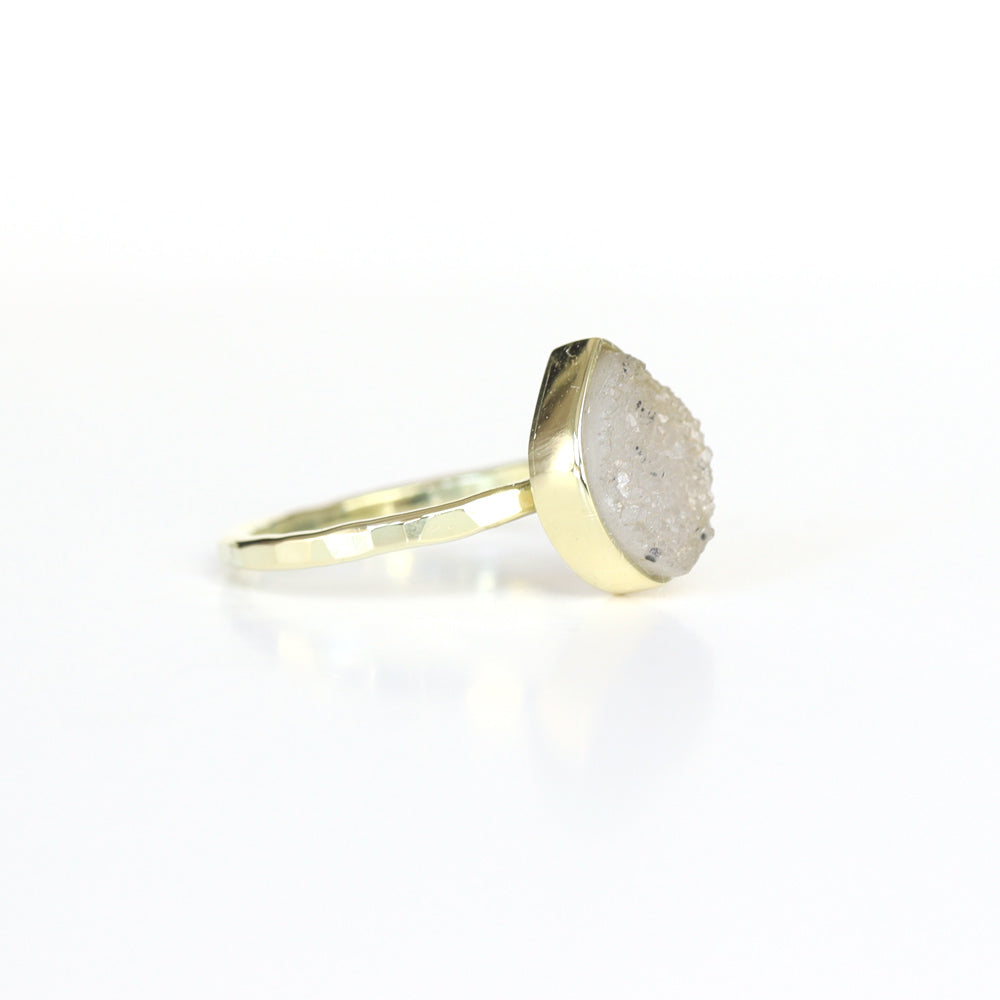 Agaat druzy ring 14 karaats goud - one of a kind