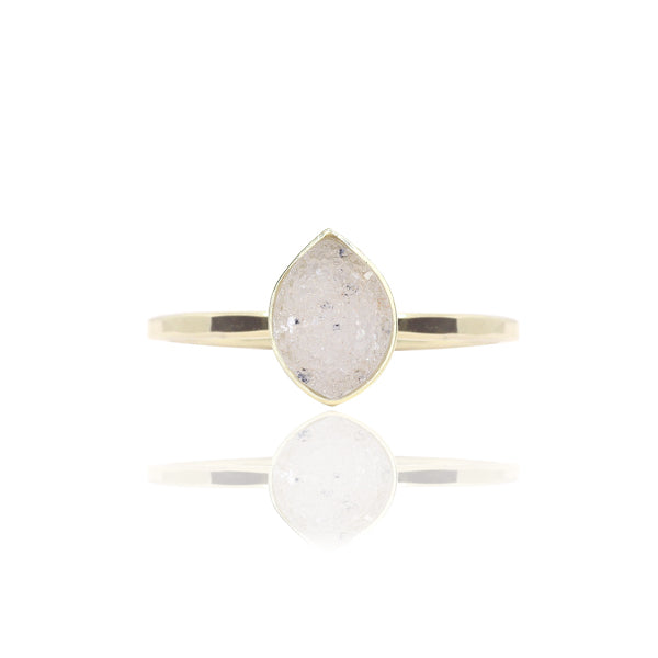 Agaat druzy ring 14 karaats goud - one of a kind