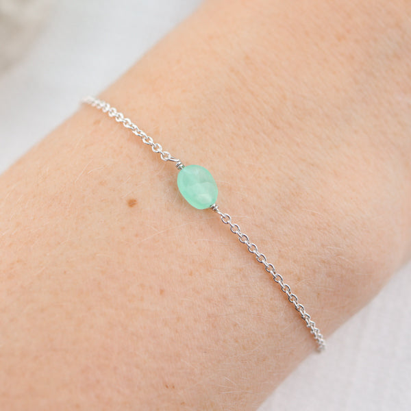Chrysopraas armband zilver 