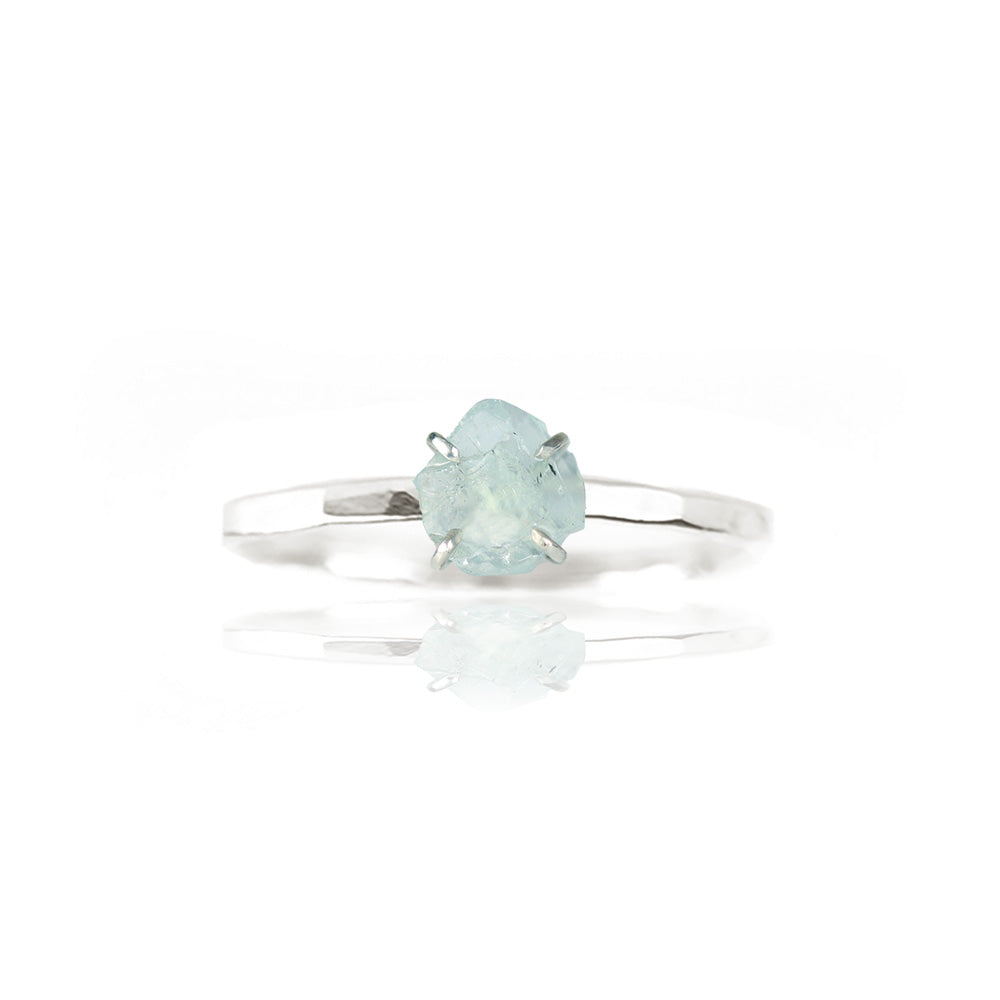 Aquamarijn Ruw Ring