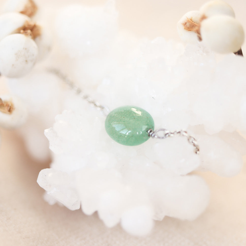 Aventurijn licht groen ovaal Armband