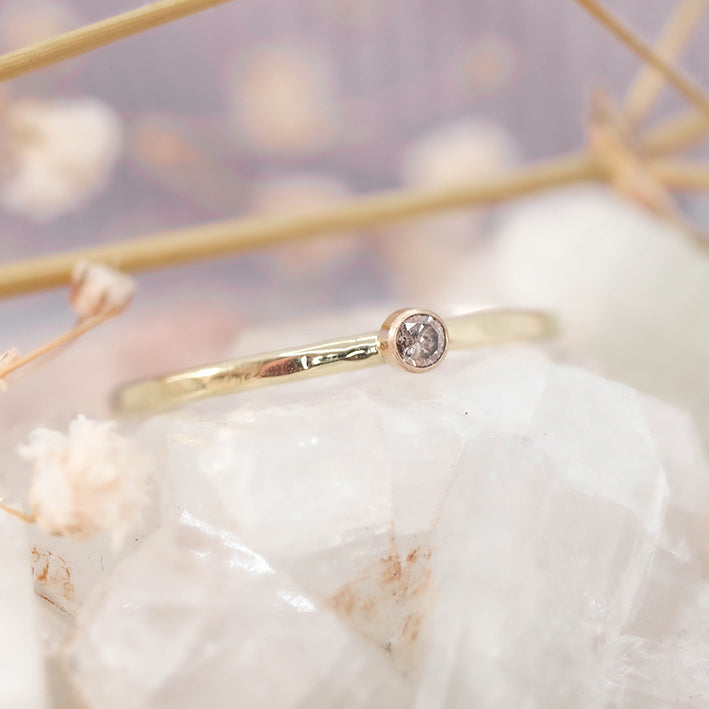 Salt en peper 14 karaats gouden ring - geboortesteen april 