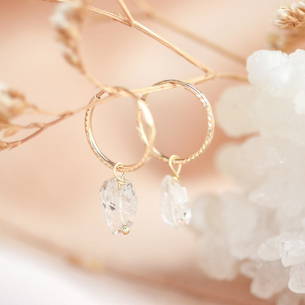 Herkimer Diamant Oorringen 14kt goud