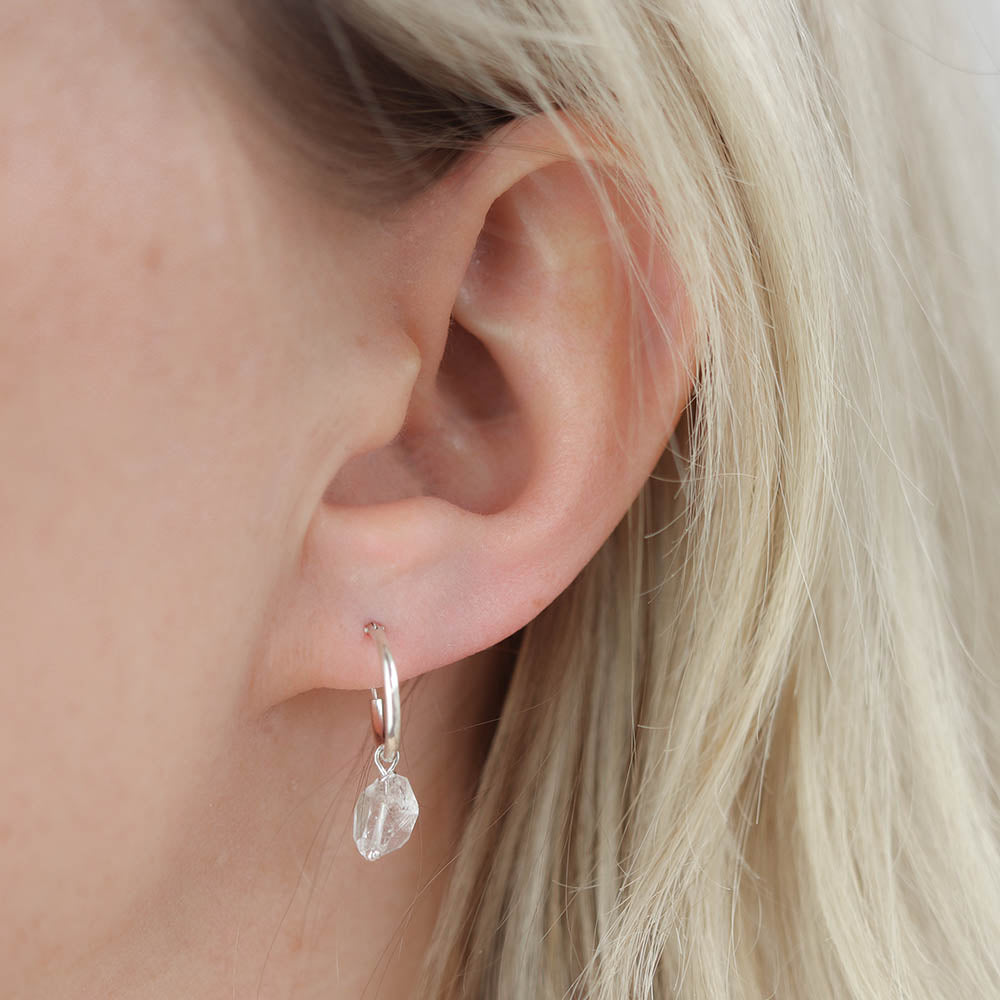 Herkimer diamant oorringen - geboortesteen oorbellen 