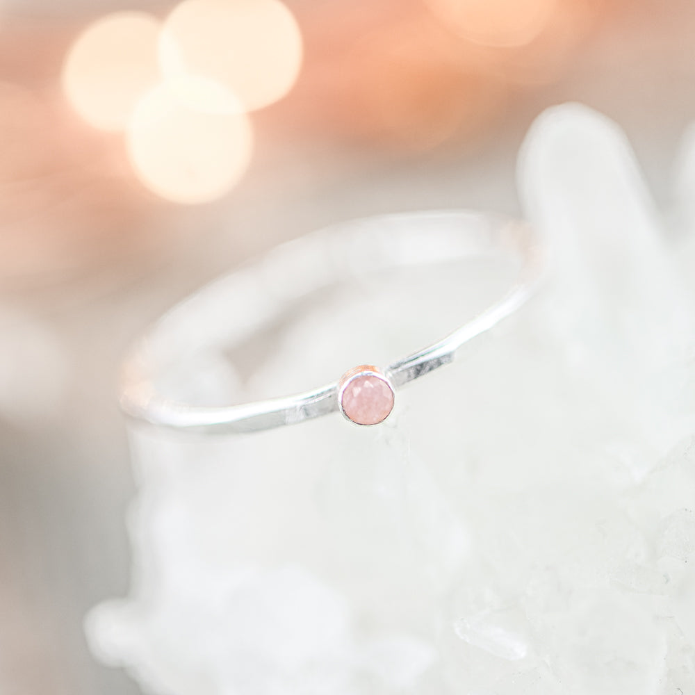 Roze Opaal ring zilver 