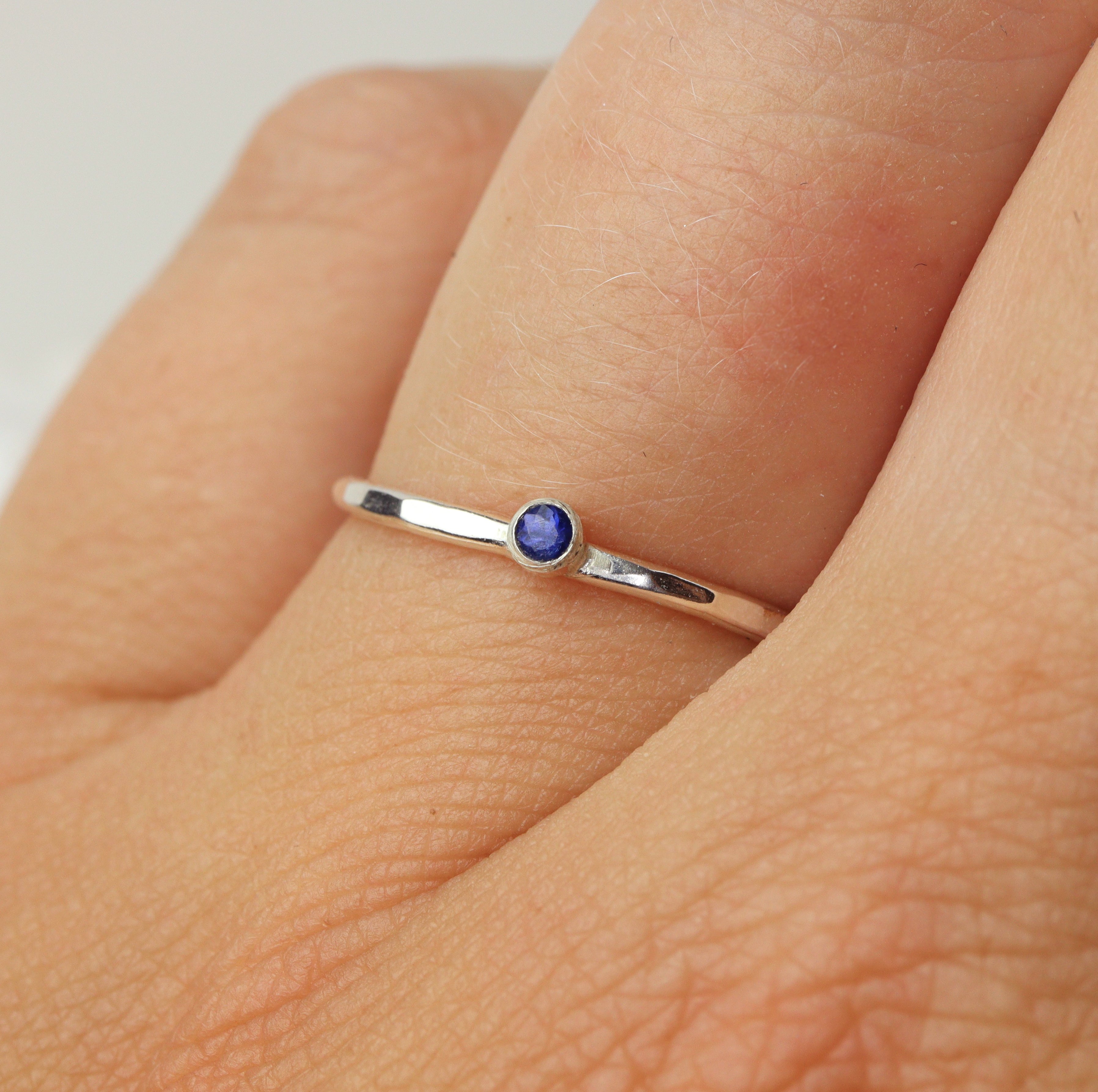 Saffier blauw ring zilver 