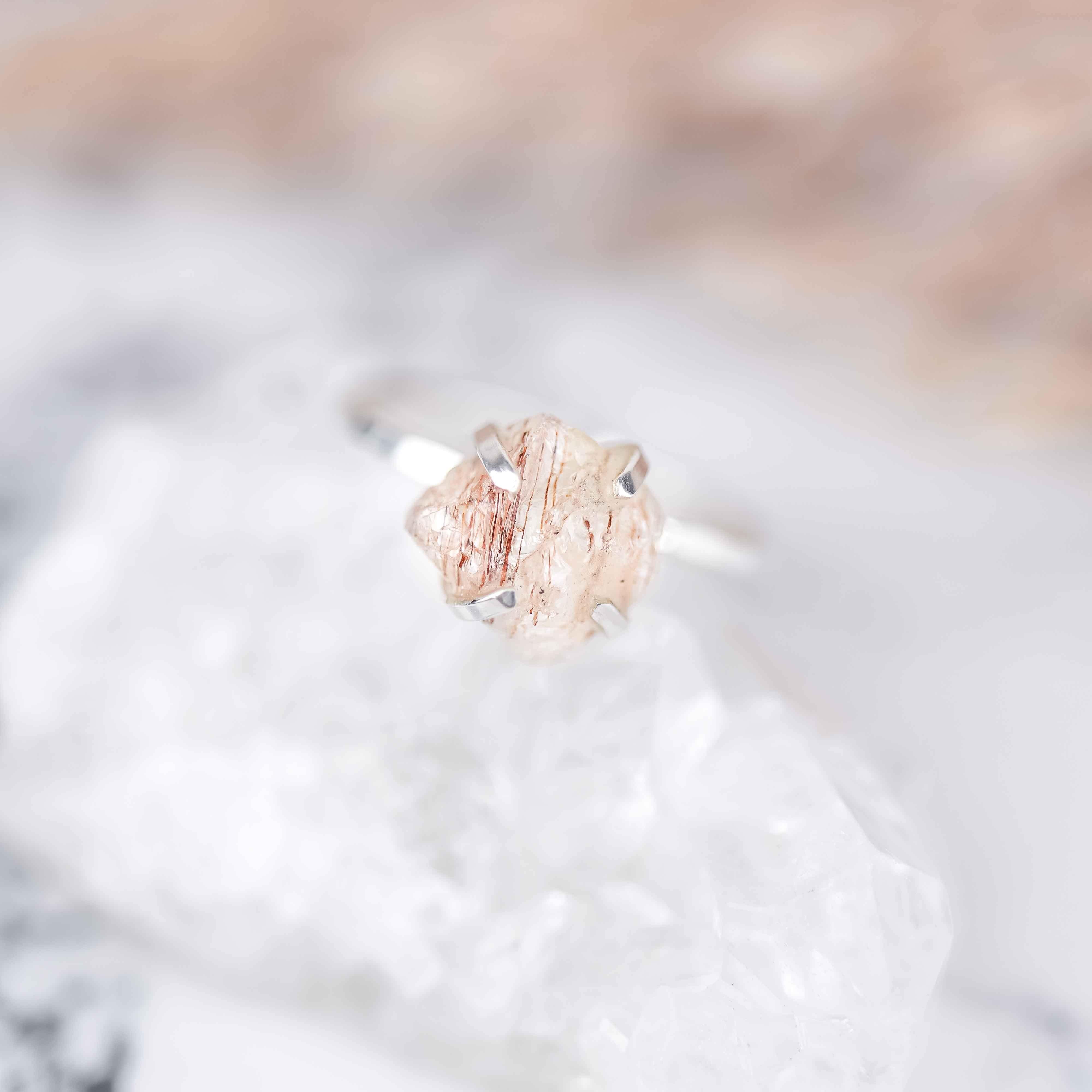 Ruwe rutielkwarts ring zilver 